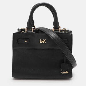 michael kors black leather reagan tote