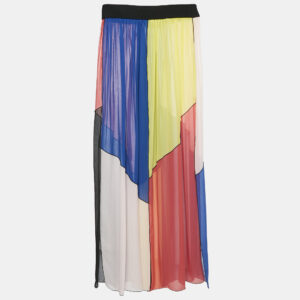 missoni mare multicolor panel detail chiffon asymmetric cover-up skirt s