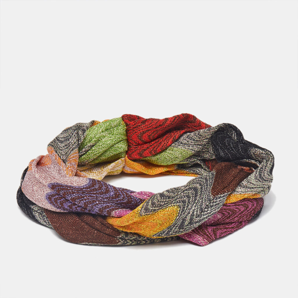 Missoni Multicolor Lurex Knit Twisted Headband One Size
