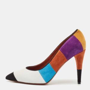 luxury-women-missoni-used-shoes-p1185764-003.jpg missoni multicolor leather and suede colorblock pointed toe pumps size 39