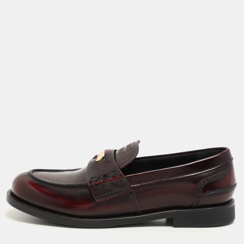 luxury-women-miu-miu-new-shoes-p1142221-010-2.jpg Miu Miu Burgundy Leather Penny Loafers Size 37