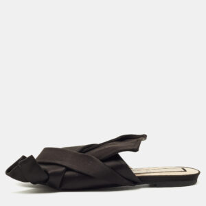 luxury-women-n21-used-shoes-p1208954-009.jpg n21 black satin knot slide sandals size 39