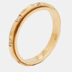 piaget possession diamond 18k rose gold band ring size 53
