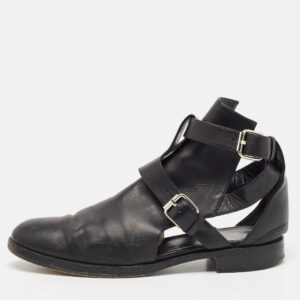 pierre hardy black leather double strap cutout ankle boots size 40