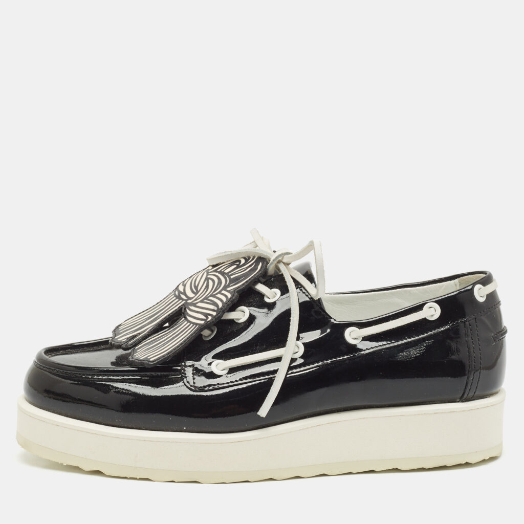luxury-women-pierre-hardy-used-shoes-p1144448-001.jpg PIERRE HARDY Black Patent Leather Loafers Size 38