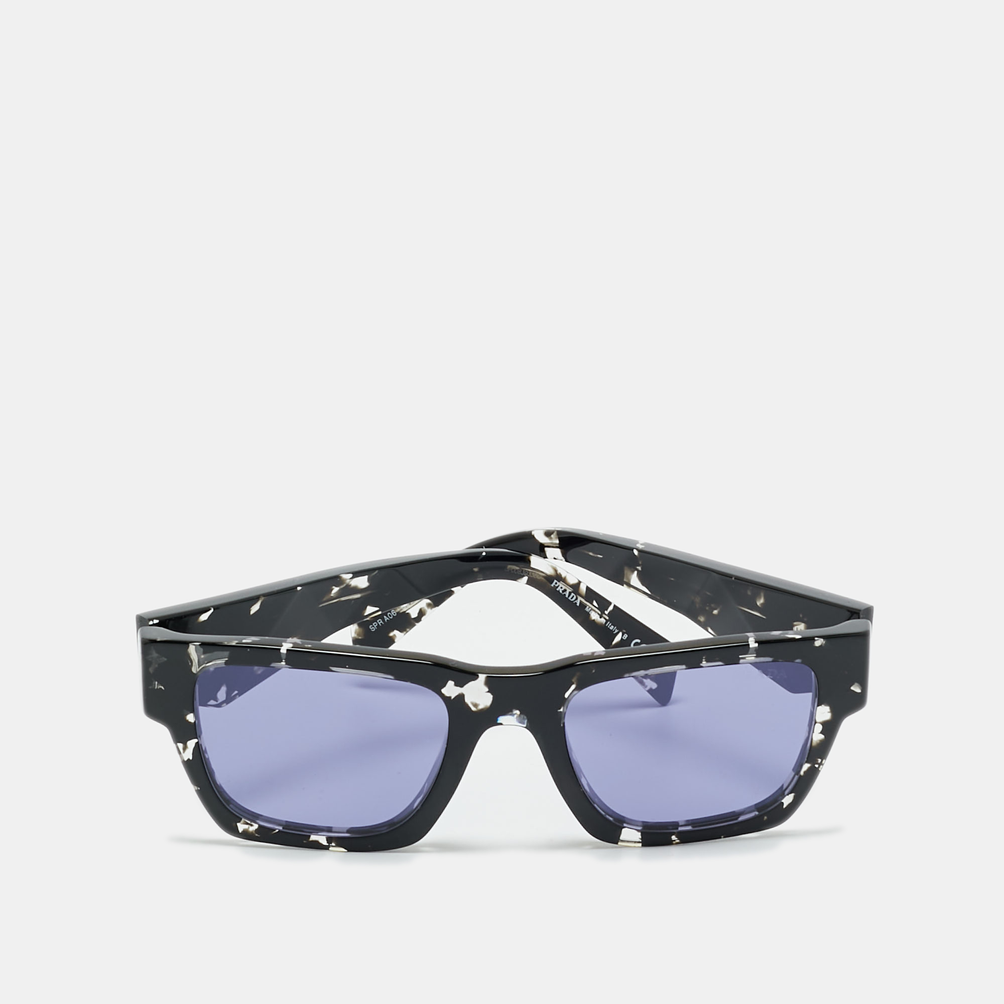 prada tortoise black/purple spr a06 symbole square sunglasses