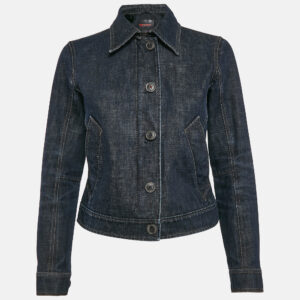 prada blue denim zip-up jacket s
