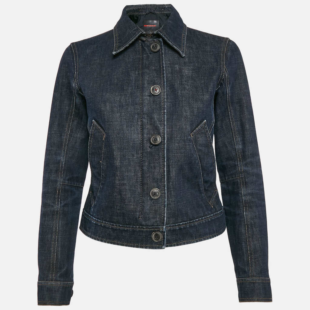 luxury-women-prada-used-clothes-p1105922-002.jpg Prada Blue Denim Zip-Up Jacket S