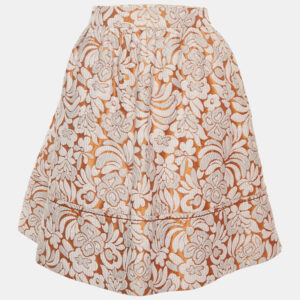 luxury-women-prada-used-clothes-p1179377-001.jpg prada brown floral jacquard mini skirt m