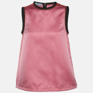 prada pink satin sleeveless tops s