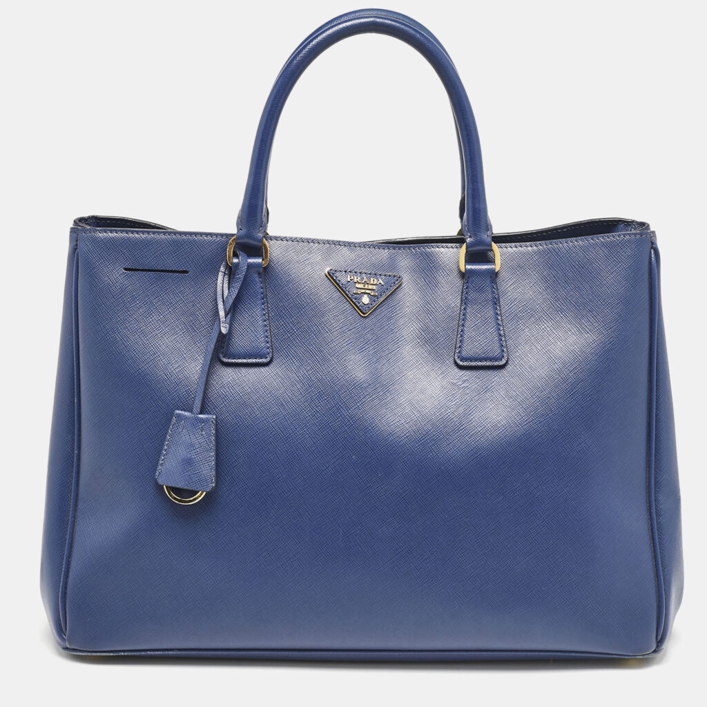 luxury-women-prada-used-handbags-p1144914-013.jpg Prada Blue Saffiano Lux Leather Large Gardener's Tote