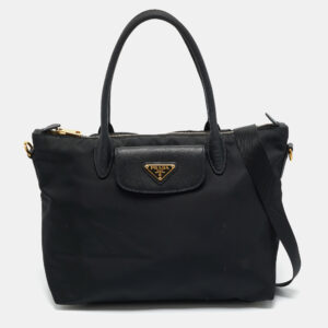luxury-women-prada-used-handbags-p1199875-012.jpg prada black saffiano leather and nylon front pocket tote
