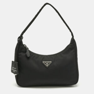 luxury-women-prada-used-handbags-p1206374-012.jpg prada black nylon mini re-edition 2000 baguette bag