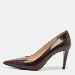 luxury-women-prada-used-shoes-p1175031-003.jpg prada dark brown saffiano leather pointed toe pumps size 37.5