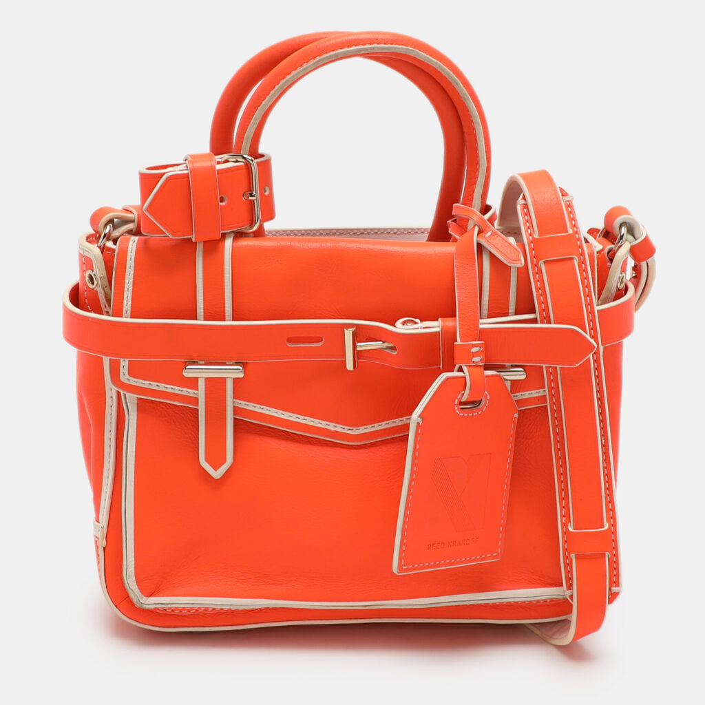 luxury-women-reed-krakoff-used-handbags-p1112845-001.jpg Reed Krakoff Neon Orange Leather Boxer Tote