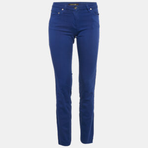 roberto cavalli navy blue embroidered denim jeans s waist 26"