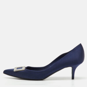 luxury-women-roger-vivier-used-shoes-p1210018-010.jpg roger vivier blue satin trompette pointed toe pumps size 39.5