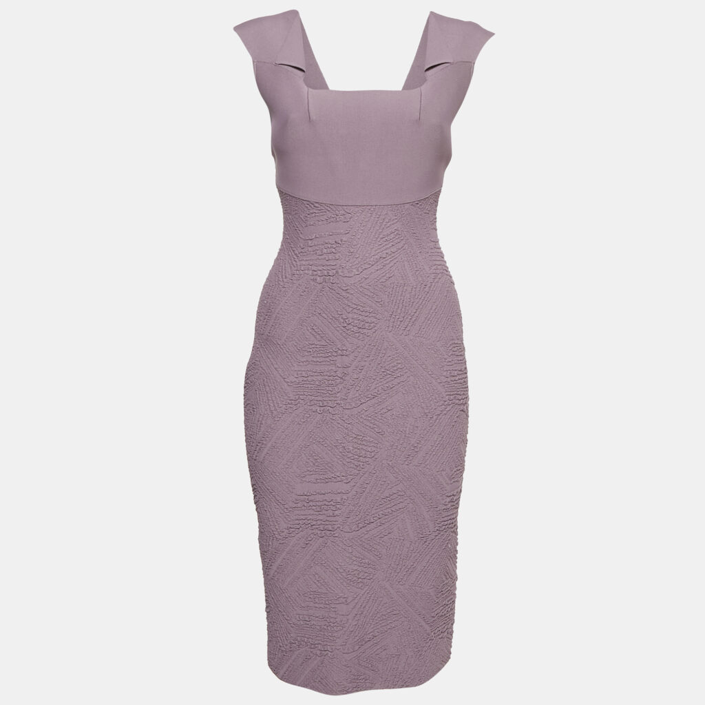 luxury-women-roland-mouret-used-clothes-p1141522-005.jpg Roland Mouret Purple Textured Knit Sleeveless Bodycon Dress M