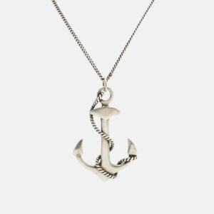 luxury-women-saint-laurent-paris-used-accessories-p1210690-004.jpg saint laurent paris anchor silver tone pendant necklace