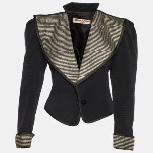 luxury-women-saint-laurent-paris-used-clothes-p1187802-001.jpg saint laurent vintage black ribbed lurex collar detail jacket s