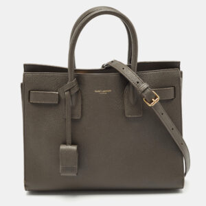 luxury-women-saint-laurent-paris-used-handbags-p1176106-007.jpg saint laurent olive green leather baby classic sac de jour tote