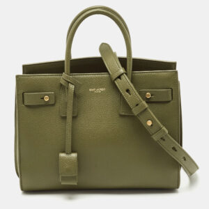 luxury-women-saint-laurent-paris-used-handbags-p1189221-016.jpg saint laurent khaki green leather baby classic sac de jour tote