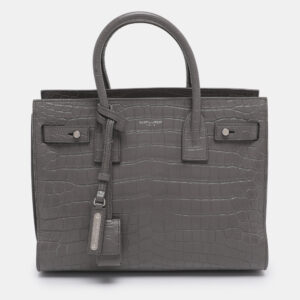 luxury-women-saint-laurent-paris-used-handbags-p1192732-013.jpg saint laurent grey croc embossed leather baby classic sac de jour tote
