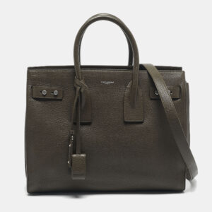 luxury-women-saint-laurent-paris-used-handbags-p1197392-004.jpg saint laurent olive green leather small sac de jour souple tote