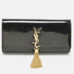 luxury-women-saint-laurent-paris-used-handbags-p1201242-016.jpg saint laurent black patent leather monogram kate tassel clutch