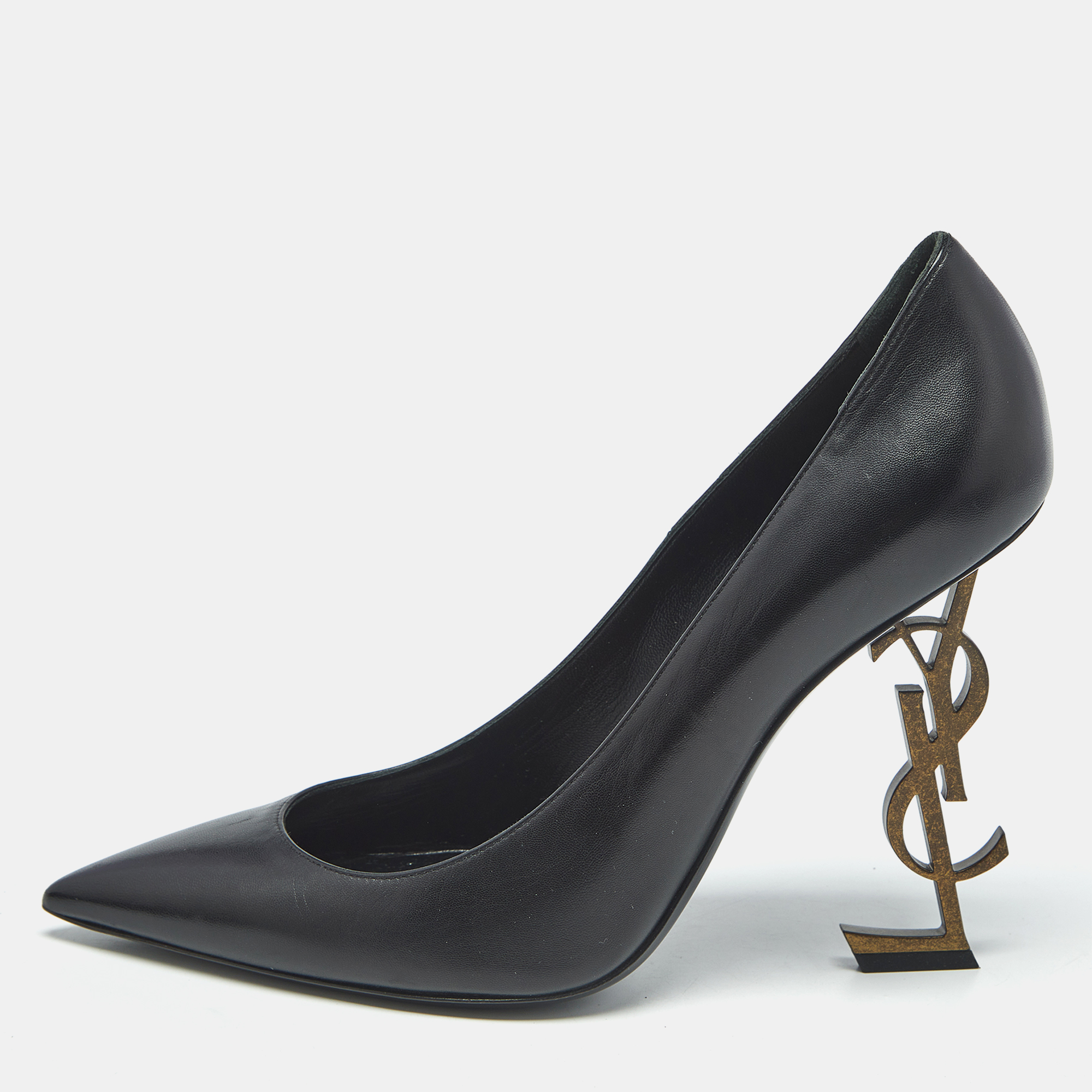 saint laurent black leather opyum pumps size 41