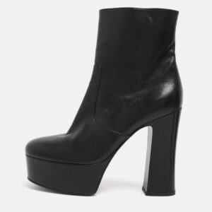 luxury-women-saint-laurent-paris-used-shoes-p1209954-010.jpg saint laurent paris black leather mid calf boots size 38