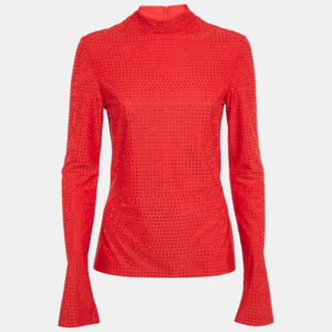 luxury-women-salvatore-ferragamo-used-clothes-p1210336-006.jpg salvatore ferragamo red stud embellished jersey long sleeve top l