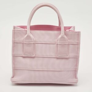 salvatore ferragamo pink signature fabric logo small tote