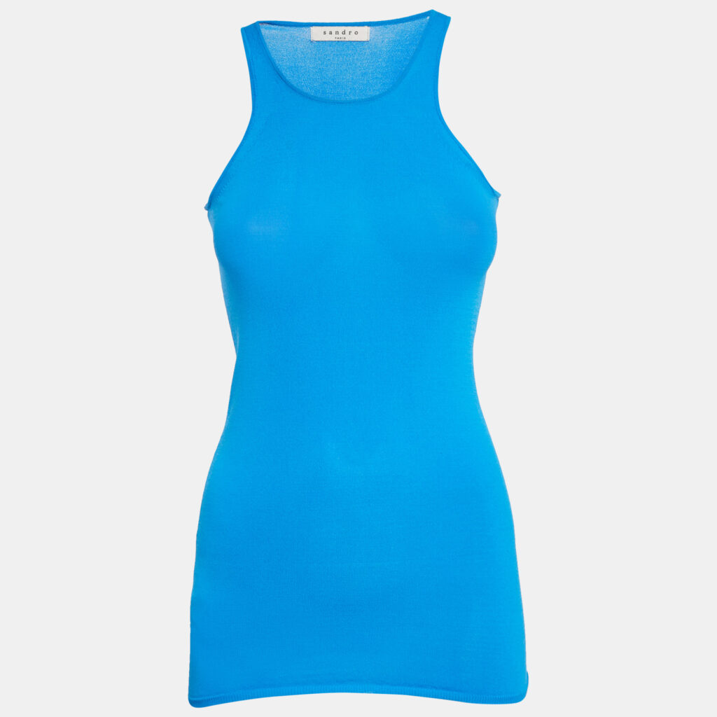 luxury-women-sandro-used-clothes-p1136993-005.jpg Sandro Blue Jersey Tank Top S
