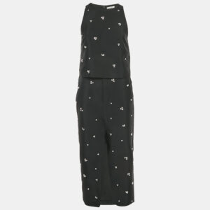 luxury-women-sandro-used-clothes-p1208659-002.jpg sandro black rhinestone embellished silk blend top and skirt set s/m