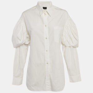 luxury-women-simone-rocha-used-clothes-p1209940-005.jpg simone rocha white cotton gathered sleeve detail shirt m