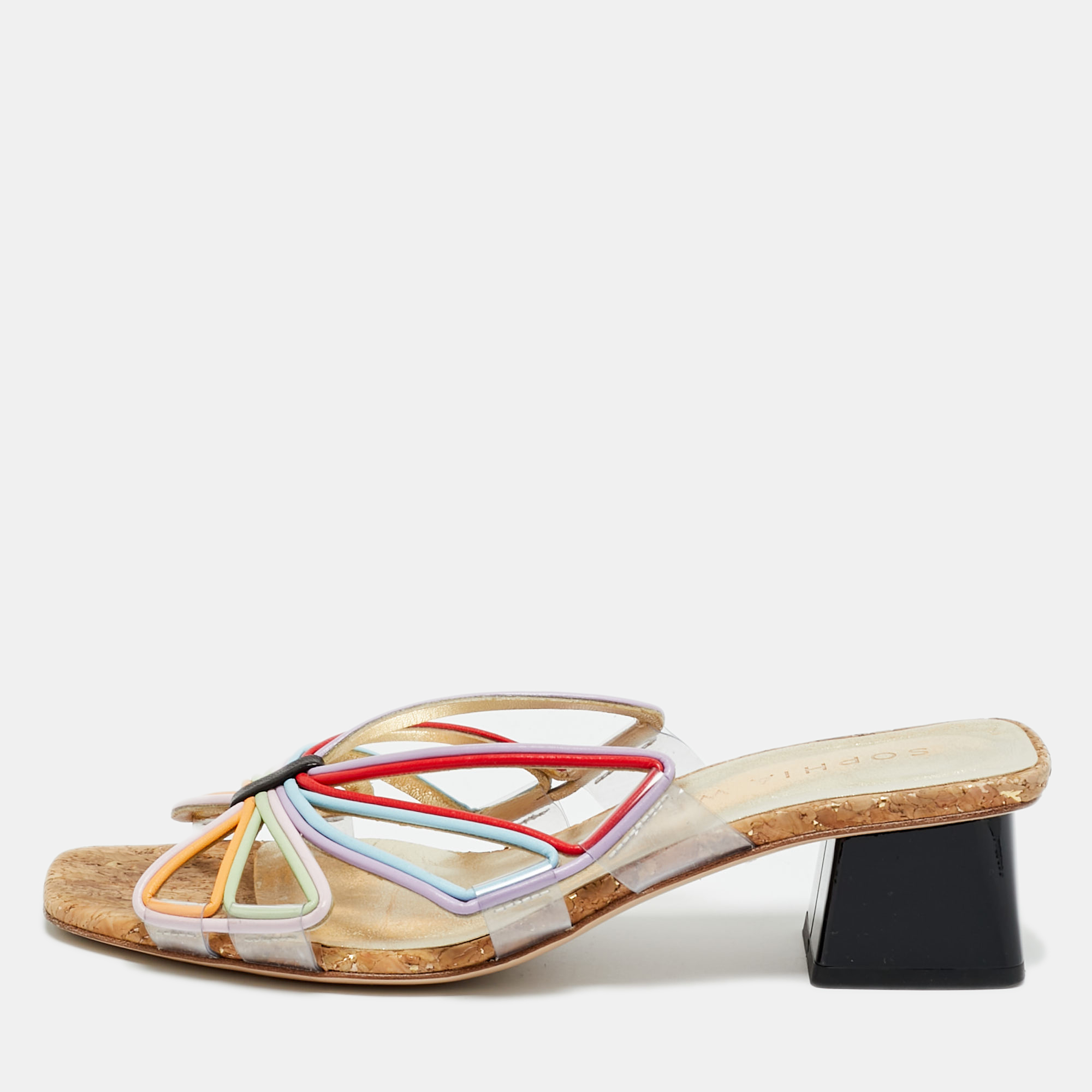 sophia webster multicolor leather and pvc havanna slide sandals size 37