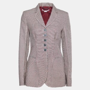 stella mccartney multicolor houndstooth wool single breasted blazer s