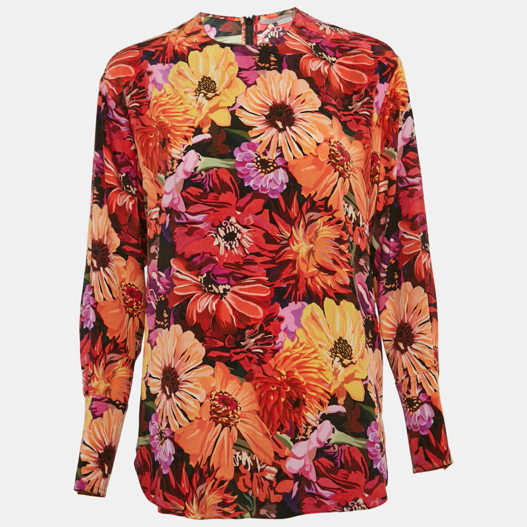 luxury-women-stella-mccartney-new-clothes-p1133835-005.jpg Stella McCartney Red Poppy Print Silk Long Sleeve Blouse S