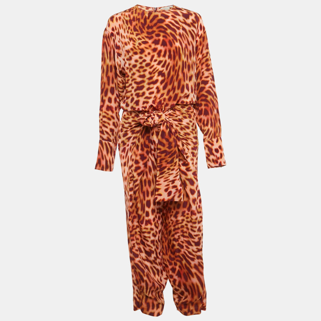 luxury-women-stella-mccartney-new-clothes-p1133841-008.jpg Stella McCartney Brown Leopard Print Silk Tie-Up Jumpsuit S