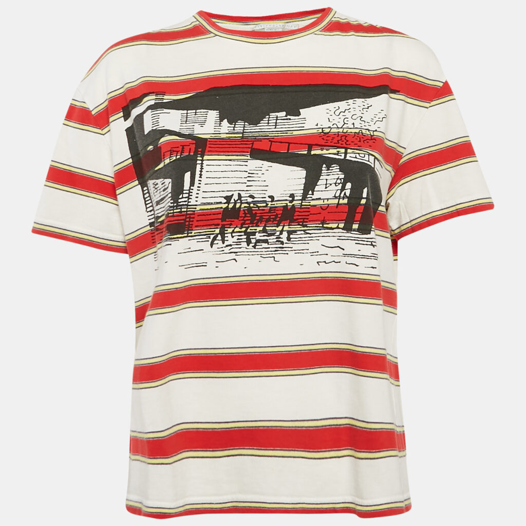 luxury-women-stella-mccartney-used-clothes-p1107710-003.jpg Stella McCartney Multicolor Striped Print Crew Neck T-Shirt M
