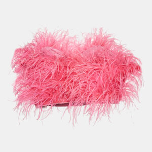 the attico fuchsia pink feather beads detail bustier top m