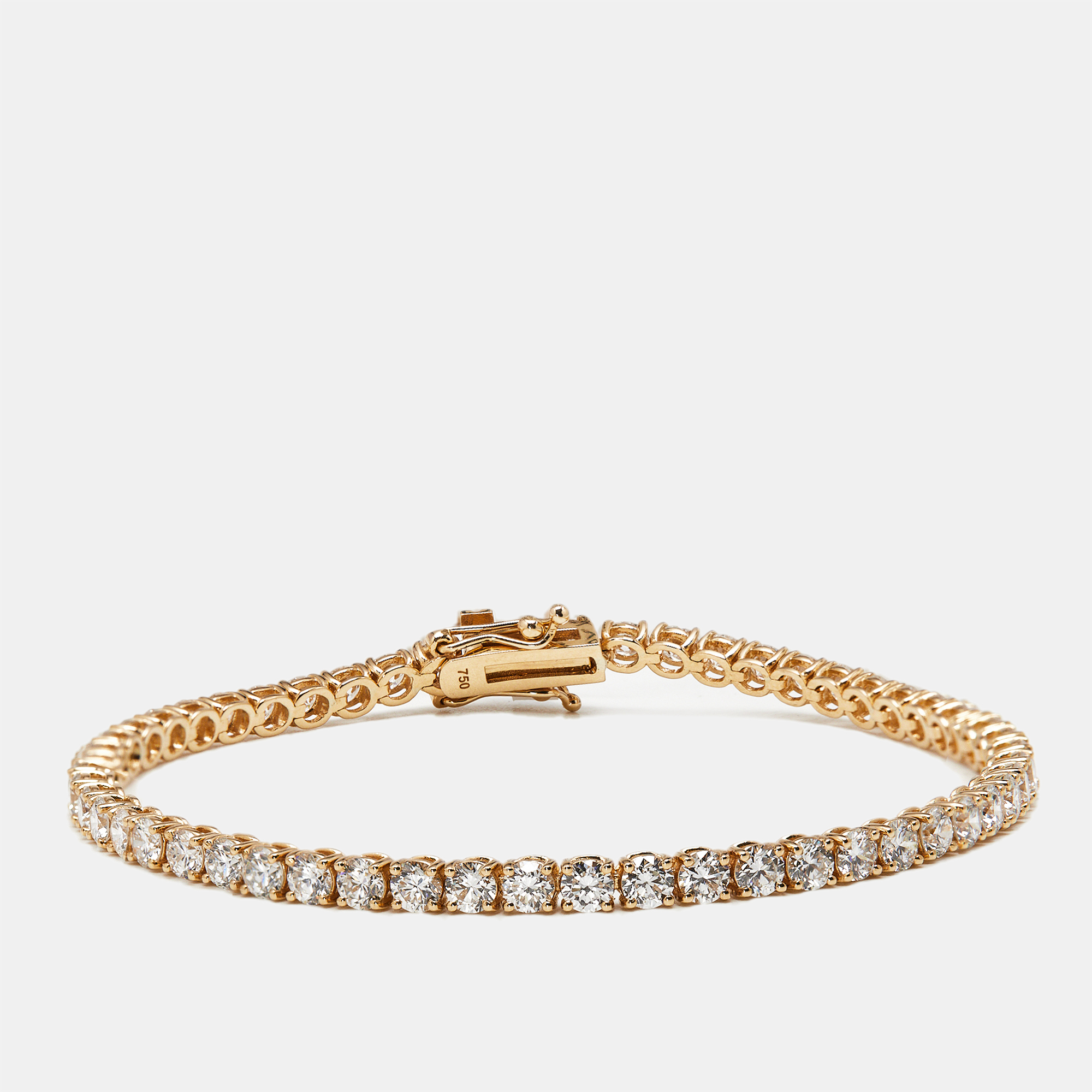 5.30 cts round brilliant lab grown diamonds 18k rose gold tennis bracelet