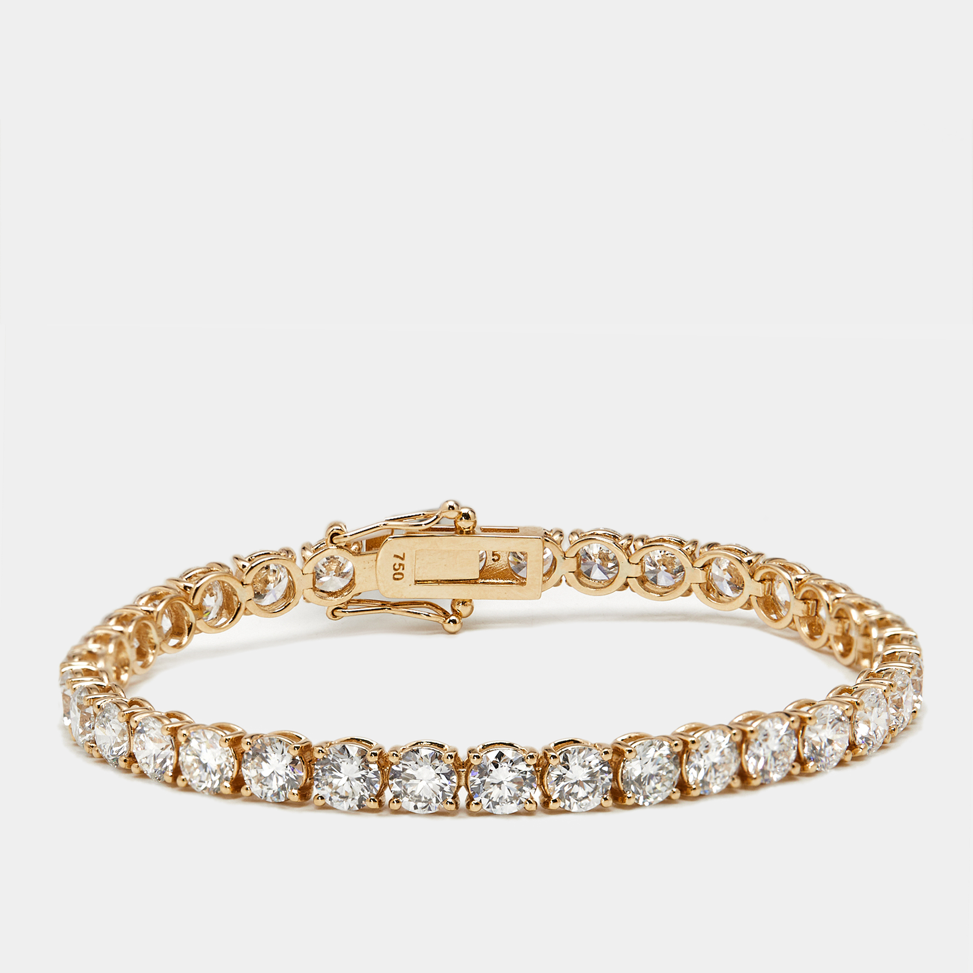 11 cts round brilliant lab grown diamonds 18k rose gold tennis bracelet