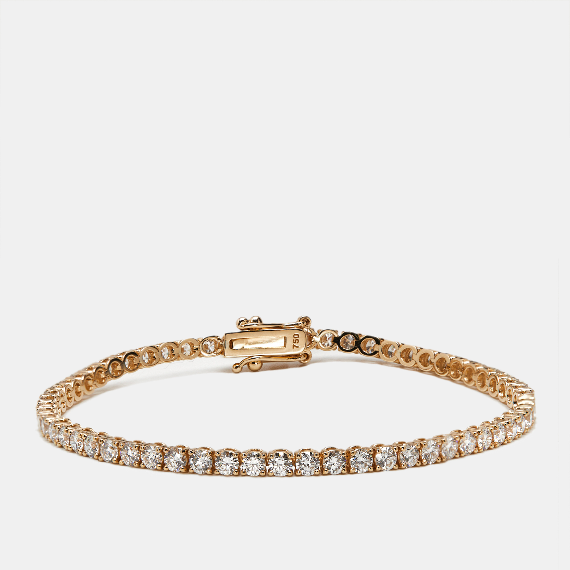 3.50 cts round brilliant lab grown diamonds 18k rose gold tennis bracelet
