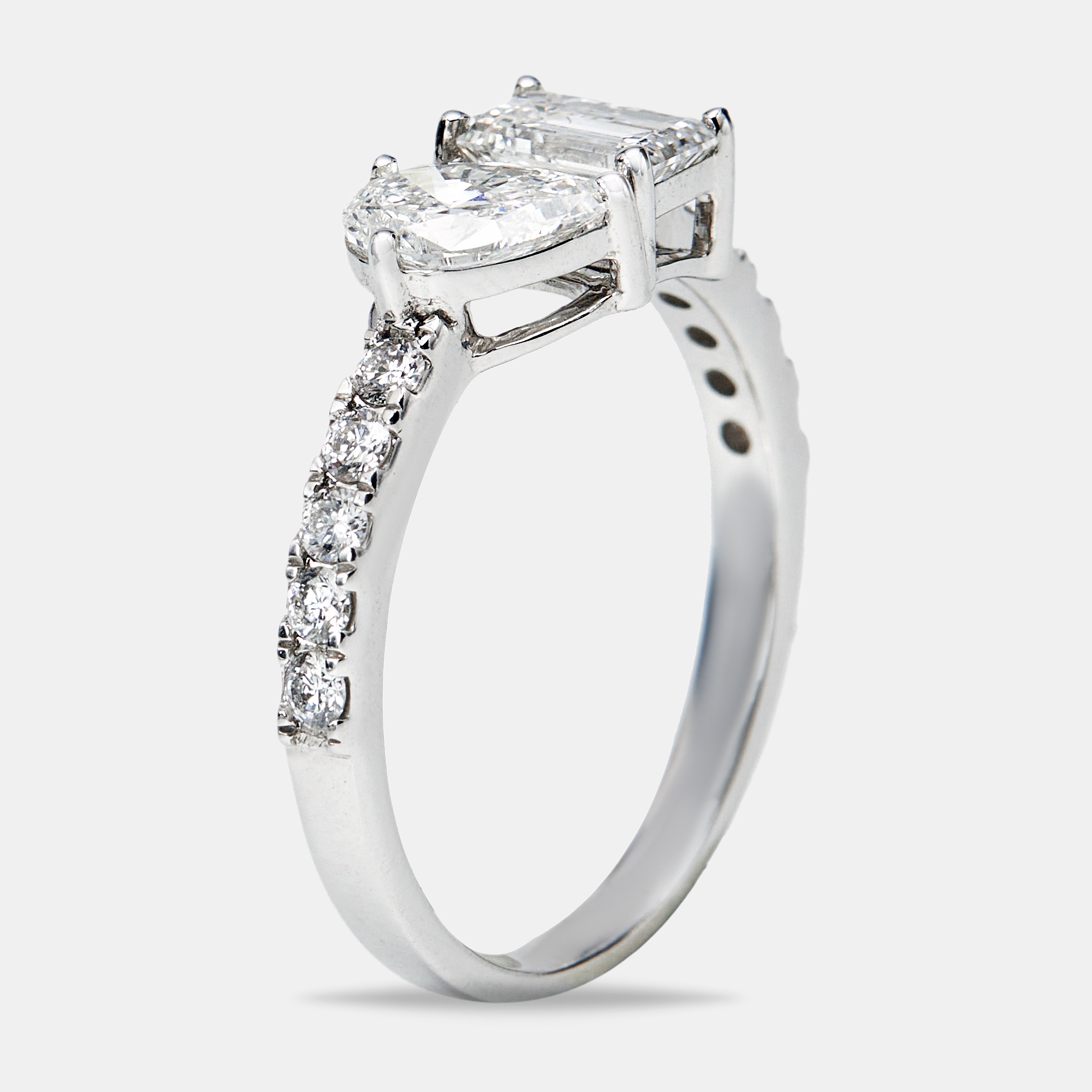 1.30 cts lab grown diamond 18k white gold ring size 53