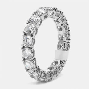 3.60 cts round brilliant lab grown diamonds 18k white gold eternity band ring size 53