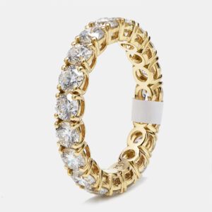 3.00 cts round brilliant lab grown diamonds 18k yellow gold eternity band ring size 53