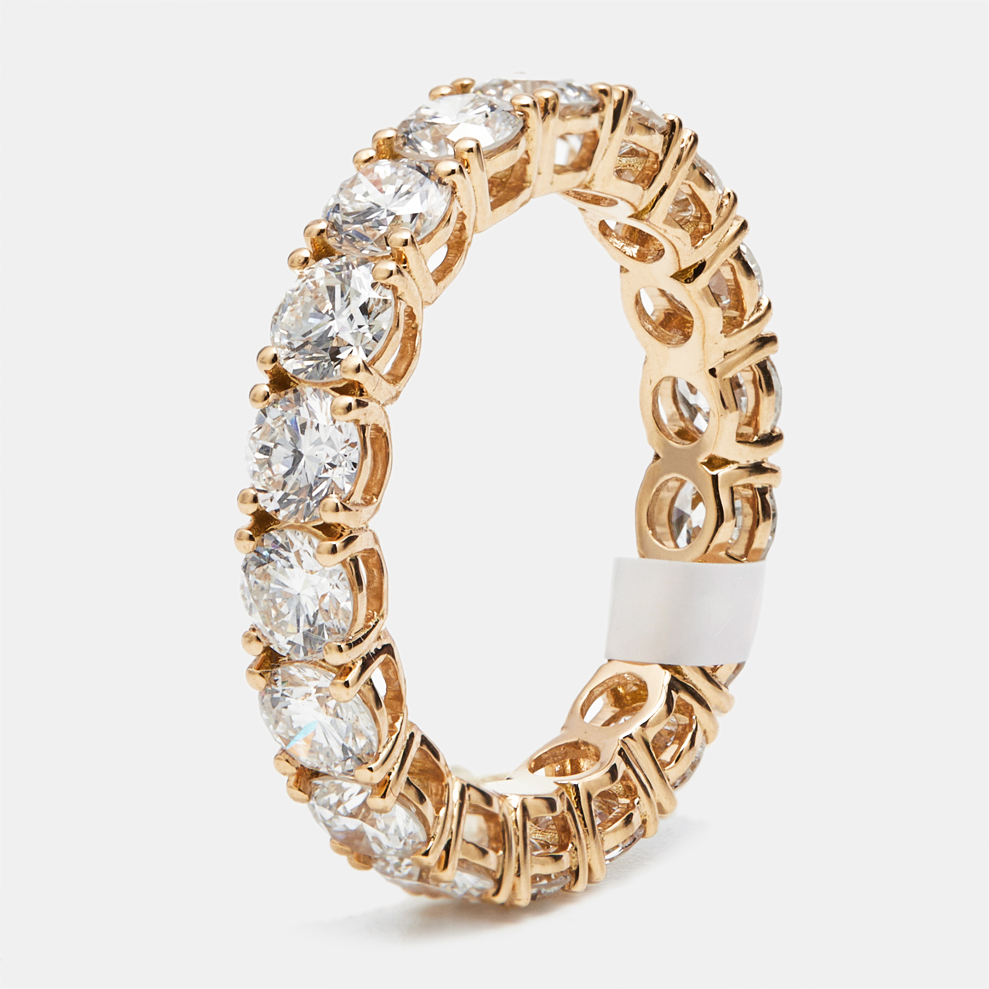 3.60 cts round brilliant lab grown diamonds 18k rose gold eternity band ring size 52