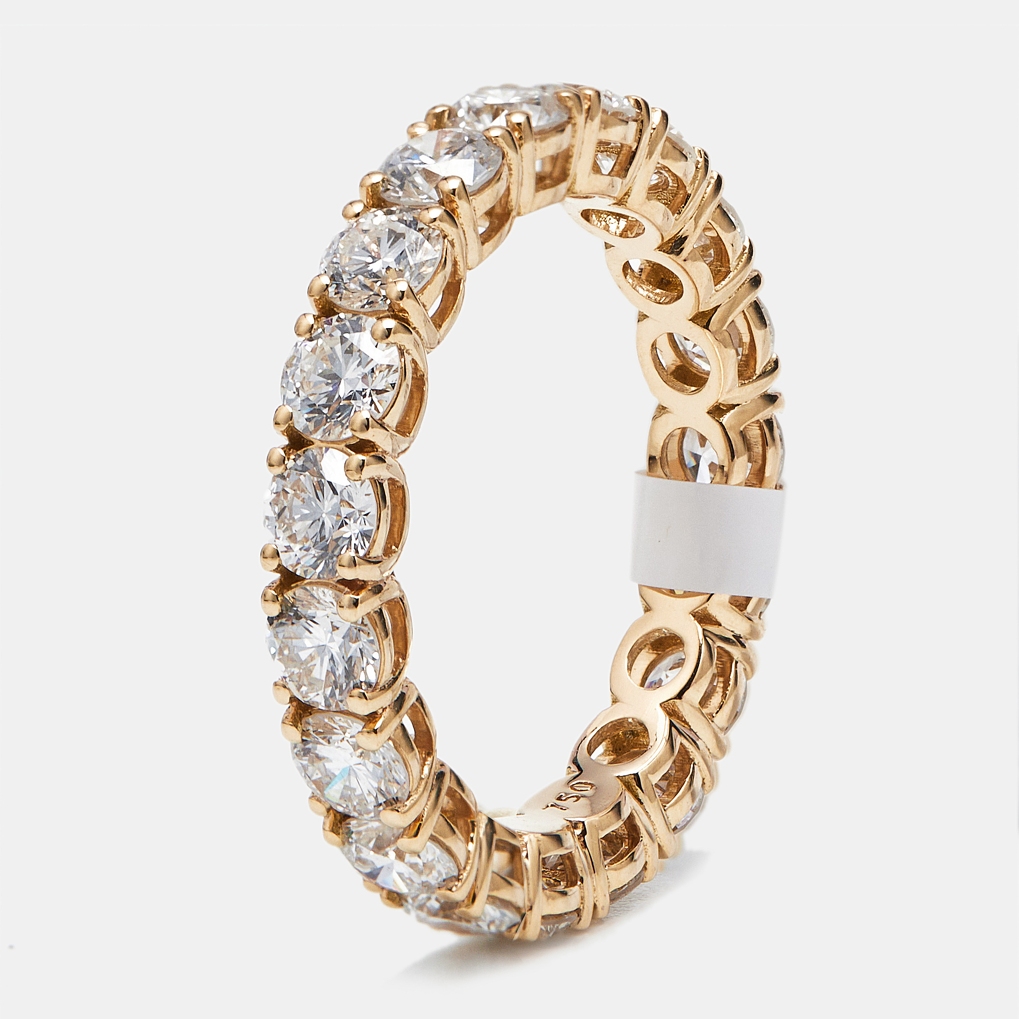 3.00 cts round brilliant lab grown diamonds 18k rose gold eternity band ring size 52